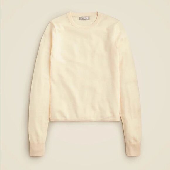 NWT J CREW Carolyn fitted crewneck sweater in merino wool in Sand Ivory - Picture 3 of 7
